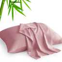 BEDELITE Pillow Cases Standard Size Set of 2, Rayon Derived from Bamboo, Cooling Pillow Cases for Hot Sleepers & Night Sweats, Breathable and Silky Soft Envelope Pillowcases(Rose Pink, 20"x26")