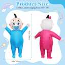 2 Pack Giant Inflatable Baby Costume 91", Blow Up Outfit for Adults, Baby Gender Reveal Party & Gender Reveal Ideas, Boy Girl Reveal Costume for Halloween Christmas Cosplay