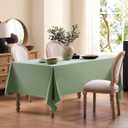 Faux Linen Tablecloths for Rectangle Tables, Burlap Textured Table Cloths Washable Farmhouse Table Cover Water Resistant for Dining, Wedding, Outdoor(Sage Green, 60"104")