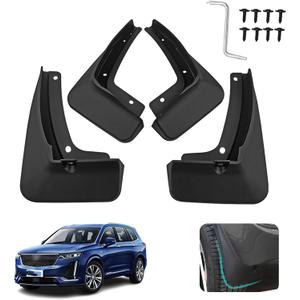 Custom Fit for Mud Flaps Cadillac XT6 2020-2024 2025 Mud Splash Guard Front and Rear 4-PC Set