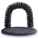 Hollypet Self Grooming Massager and Scratcher Toy - Cat Arch Brush for Back Grooming, Hair Cleaner Pads, Dark Gray