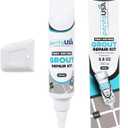 PentaUSA Tile Grout Repair Kit - White Grout Filler, Triple Protection, Fast Drying Formula Restores and Renews Grout Lines with Scraper (White, 8.8oz / 250gr)