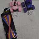 Two Toy fidget Monster trucks and 8 CT Pack of Glow in the dark Glow Sticks