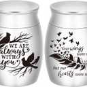 Small Keepsake Urns for Ashes - Set of 2Stainless Steel Mini Urn Set, Cremation Ash Urn, Ashes Holder, Small urn for Family & Loved Ones-WE are Always with You