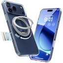 TORRAS 360 Magnetic Stand for iPhone 17 Pro Max Case, [Fit for MagSafe] [4X Military-Grade Protection] Slim Case for iPhone 17 Pro Max 6.9" 2025, Clear, Ostand O3 Fitness Series