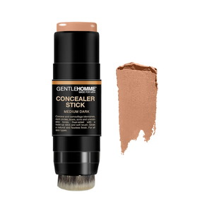 Concealer Stick with Brush for Men - Eraser Dark Circles - Men’s Multi-Use Concealer - Dual Sided Full Coverage with Soft Brush- Buildable Coverage Makeup - All Skin Type - (Medium Dark)