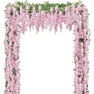 U'Artlines 5Pcs 7.2 Ft/Piece Artificial Wisteria Garland Silk Fake Pink Wisteria Flowers Hanging Greenery Vines Garlands Rattan for Home Garden Wedding Arch Party Indoor Outdoor Decor U'Artlines 5Pcs 7.2 Ft/Piece Artificial Wisteria Garland Silk Fake Pink Wisteria Flowers Hanging Greenery Vines Garlands Rattan for Home Garden Wedding Arch Party Indoor Outdoor Decor