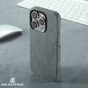 AKANTRA Alcantara Case for Apple iPhone 15, Handmade Half-Wrapped Synthetic Suede Cover, Compatible with Magsafe Wireless Charging (iPhone15, Gray)