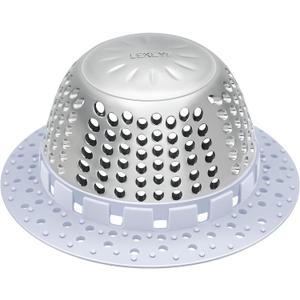 LEKEYE Shower Drain Hair Catcher/Bathtub Drain Cover/Drain Protector for Pop-Up & Regular Drains(Light Blue)