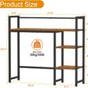 Snughome Desk Shelf, 31.9" Desktop Organizer Shelf, Desk Hutch for Computer Monitor, 4 Tier Desk Top Display Rack, Wood Desktop Bookshelf Storage Rack for Home Office Dorm, Rustic Brown