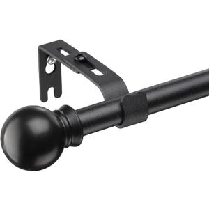 YeYeBest Curtain Rods for Windows 28 to 64 Inch, 5/8 Inch Metal Curtain Rod Set,Heavy Duty Winbdow Curtain Rod with Brackets Black