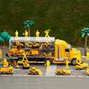 JOYIN 25-in-1 Construction Truck Toy Set with 12 Vehicles & 12 Worker Figures, Push and Go Toy Trucks with Sound and Light, Construction Toys Birthday Gifts for Kids 3 4 5 6 7 Years Old