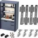 Cabinet Pocket Door Slide System Kit 14",4PCS Inset Sliding Hardware for Hidden Cabinet Doors, 45lbs Capacity, Space Saving Pocket Door Hardware for Kitchen, Pantry, Closet