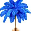 Retrowavy 30 Pcs 14-16 Inches Large Natural Ostrich Feathers Bulk for Centerpieces for Wedding Party Centerpieces Home Decoration Flower Arrangement (Royal Blue)