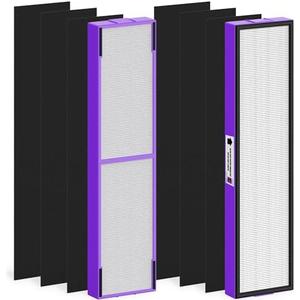 XBWW FLT5250PT Replacement Filter for AC5000 AC5000E AC5300B AC5350W AC5350B CDAP5500 BXAP250 AP2800CA Air Cleaner Purifier, 2 Premium Filters with 6 Carbon Pre-Filter, Purple Pet Care Version