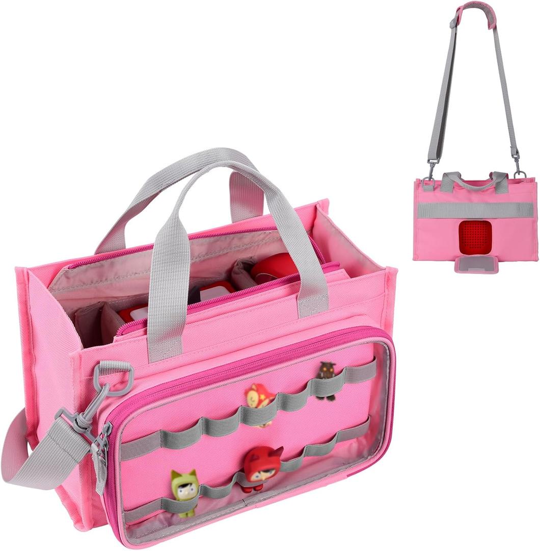 Carrying Case for Toniebox 2 Starter Set, Travel Storage Bag for Tonies Figures, Headphone & Charging Station (Pink)