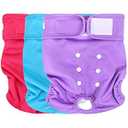 wegreeco Washable Reusable Premium Female Dog Diapers, Medium Large Small Dog Doggie Puppy & Doggy Diapers Female,Period Panties in Heat (Pack of 3, Medium)