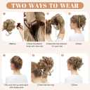SARLA 2PCS Messy Bun Hair Pieces for Women Detachable Claw Clip Wavy Curly Synthetic Hairpieces for Updos with Tendrils Fake Scrunchies Ponytail Extension Bernstein