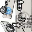 for Samsung Galaxy A14 5G Case for Women - Girls Cute Design Compatible with Magsafe Magnetic Ring Holder Stand Skull Skeleton Unique Pattern TPU Phone Covers for Samsung A14 5G Case