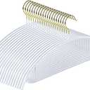 MOPALL Clothes Hangers 20 Pack, Non Slip Hangers Sweater Hanger No Shoulder Bump, 16.5 Inch Wide Durable and Strong Shirt Coat Dress Skirt Suit Hangers with Pants Bar for Laundry & Everyday Use, White