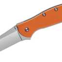Kershaw Leek, BlackWash Pocket Knife (1660BLKW); 3 Sandvik 14C28N Steel Blade, 410 Stainless Steel Handle, BlackWash Finish, SpeedSafe Assisted Open, Frame and Tip Locks, Reversible Pocketclip; 3 OZ (Orange)