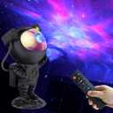 Astronaut Star Projector Galaxy Light, 360° Space Man Buddy Projector Sky LED Night Light Space Starlight Planetarium Spaceman Lamp Gifts for Kids Adults Bedroom Ceiling Room Decor (Black)