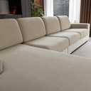 OHSIO Sectional Couch Covers, Wear Resistant Stretch Sofa Covers Washable Soft Couch Cushion Covers Anti Slip Furniture Protector Sofa Slipcovers for Pets (1 Piece Armrest Sofa Cover, Light Brown)
