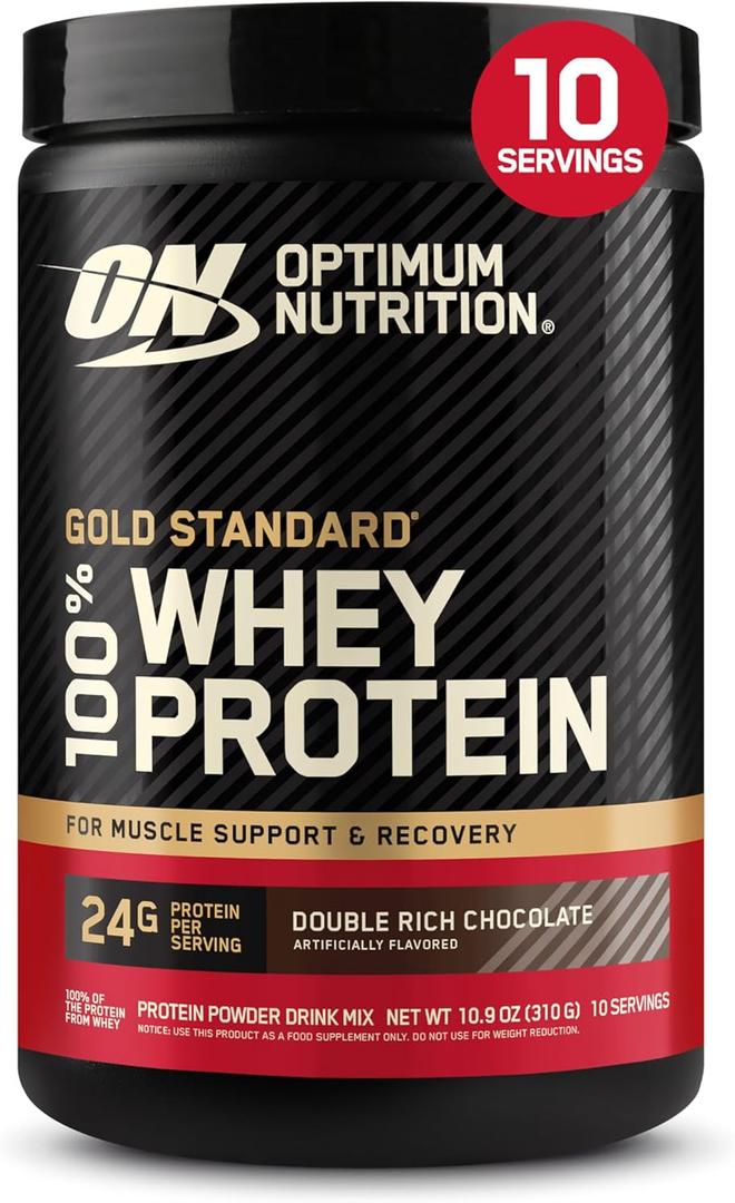 Optimum Nutrition Gold Standard 100% Whey Protein Powder, Double Rich Chocolate, 0.68 Pound (Pack of 1) (EXP 08/01/27)