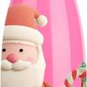 Christmas Stainless Steel Insulated Water Bottle, Double Walled Cola Shape Insulated Sports water bottles Keep cold for 16 Hours and hot for 10 Hours (Pink, 12 OZ)