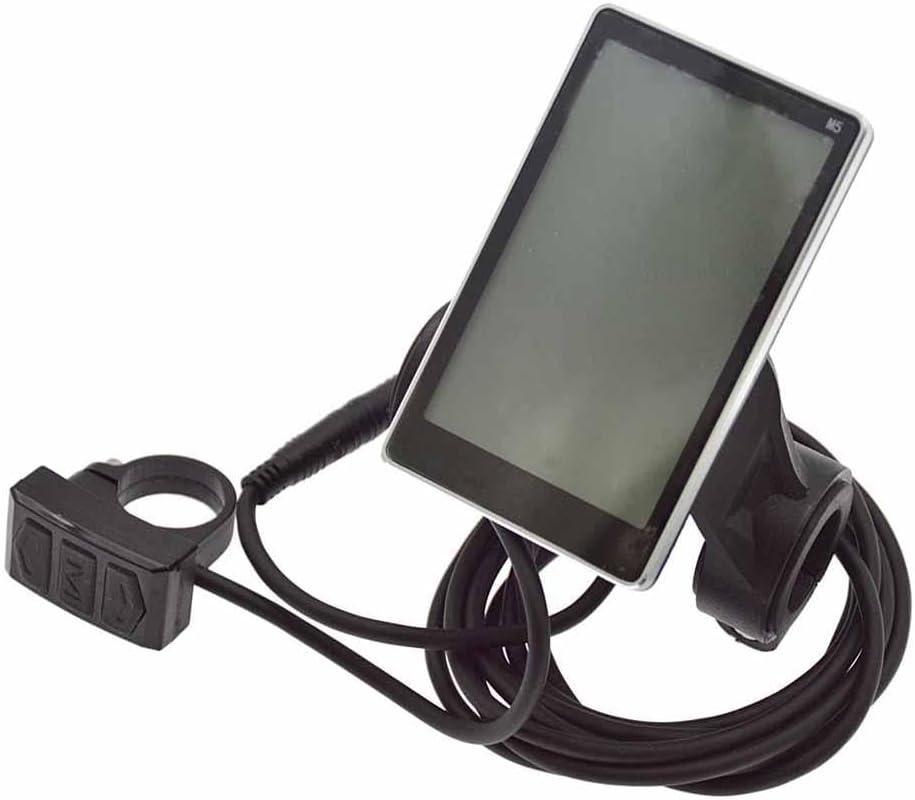 Wmool EBike LCD Display, 24V 36V 48V 60V 5 Pin E Scooter M5 Panel Meter Screen Suitable for 31.8 22.2mm Handlebar Electric Bikes