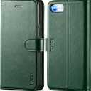 TUCCH Wallet Case for iPhone SE 2025/SE 2020/iPhone 8/7, PU Leather Folio with Stand Card Slot Magnetic Closure Flip Cover [TPU Interior Case] Compatible with iPhone SE 3/SE2/8/7, Midnight Green