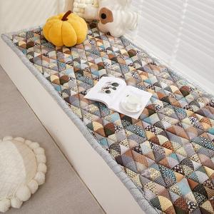 Cotton Sofa Cover, Non Slip Couch Cover for Dogs Washable for 3 Cushion Couch Sofa Pet Friendly (Gray, 27.6" x 59.1") (Grey)