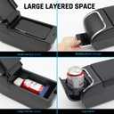 YJYWZH Armrest Box for Toyota Yaris Hybrid 2015-2021 Center Storage Box Hand Centre Consoles with Cup Holder Arm Rest Double-Layer Accessories Black (Black with Black Thread)