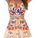 Blooming Jelly Womens One Piece Swimsuits Modest Plus Size Bathing Suit Over 50 Swimming Suits (L, Multicolor)
