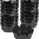 16 Pieces Black Plastic Ash Tray for Cigarette Smokers, Stackable Tabletop Ashtray with 8 Slots of Holder, Ashtrays for Outdoor Indoor Home Patio Office Hotel Bar Restaurant Use (Set of 16 Black)