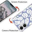 Blue White Trippy Smile Face Phone Case for iPhone 16, Cute Funny Melted Face Case for Girls for iPhone 16,Unique Trendy TPU Bumper Case