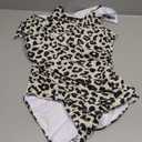 Tempt Me Women One Piece Swimsuits Tummy Control One Shoulder Bathing Suits Ruffle Swimwear (Large, Leopard)