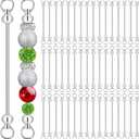 50PCS Beadable Keychain Bars DIY Kit - Silver Blank Metal Keychains with Screw-Top Rod - Durable, Rust-Resistant Keychain Making Supplies for Crafts, Personalized Gifts, Bags, Wallets, Backpacks