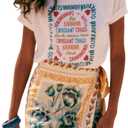 Womens Summer Floral Wrap Short Skirt Tie Side High Waist A Line Beach Vacation Boho Mini Skirt (Medium, Multicolor)