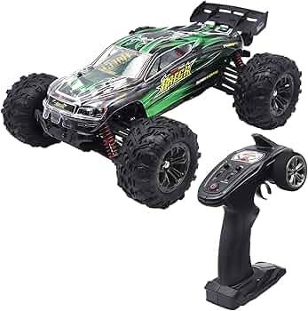 A-Sonic XS71837 Scale Brushless RC Truck - High Speed Hobby Grade RC Car - Hits 33MPH - Off Road 4WD for Grip on Any Terrain - Ready to Run Waterproof Trophy Truck - Green