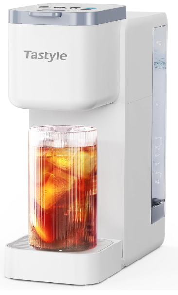 Single Serve Hot & Iced Coffee Maker with Strong Brew, 40oz Removable Reservoir, 6 Brew Sizes, Compatible with K Cup and Grounds, Compact for Home, Office, RV and Dorm, White (2.0 Version) (White)
