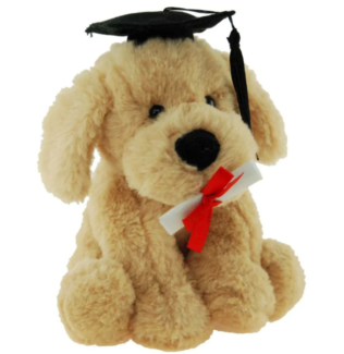  Graduation Grad Retriever Pup Stuffed Animal - Soft Keepsake for Graduates - A Gift of Affection to Express Congratulations - Tan 8 Inches 
