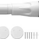 White Tension rod for shower curtainshower curtain rods No Drilling Expandable Spring Loaded Curtain Tension Rod Adjustable 43 to 100 inch doesn't rust