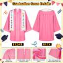 Silkfly 7 Pcs Graduation Gown Cap 2026 Graduate Outfits Accessories Stole Tassel Sash Charm Bear Gift (Pink) 30