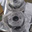 Rear Drilled and Slotted Brake Pads and Rotors Kit Ceramic Automotive Replacement Brake Kits Vented 13.70 Inch Compatible for Ford F150 Lobo 2012-2020 w/Manual Parking Brake (10 Pcs)