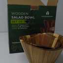 Woodenhouse Wooden Salad Bowl Set, Salad Bowls Set of 3 - Wavy Design Salad Bowl Set for Serving, Handmade, Durable and Stylish Natural Wood Dining Accessory