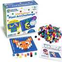 Learning Resources STEM Explorers Pixel Art Challenge - Science Kits & STEM Activities for Kids, Pattern Blocks, Fine Motor Skills, Math Manipulatives, Sorting and Counting, Gifts for Boys and Girls