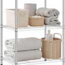 Land Guard Height-Adjustable Chrome Storage Racks and Shelving, 3-Tier Wire Shelf, Metal Rack Shelving, Narrow Storage Rack for Laundry Bathroom Kitchen Pantry Closet (16L x 12W x 30H) (16L x 12W x 30H3-Tier)