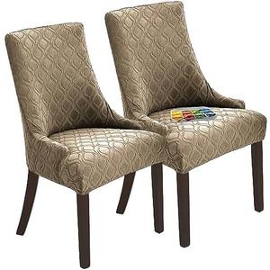 KELUINA Wingback Dining Chair Covers, Reusable Accent Chair Covers Slipcover with Arms, Remove Washable Dining Chair Protector Covers for Dining Room (Set of 1, Khaki)