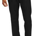 YUCENFU Men's Slim Fit Flat Front Dress Pant Expandable Waist Fashion Colored Tapered Slacks (40W x 30L, Black)